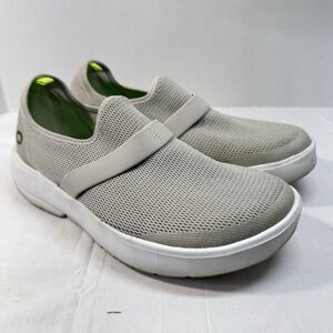 OOFOS OOMG Slip On Recovery Shoes Womens Size 7 Gray Mesh Comfort Walking Casual